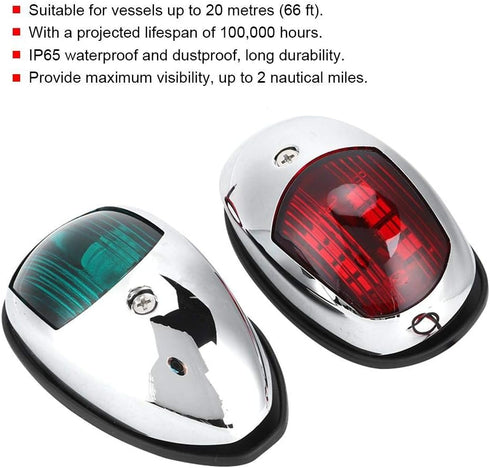Boat,12V 20m Tbest Marine Navigation Lights,Led Red And Green Lights For LED Marine Navigation Light Green Starboards