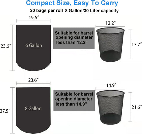 TL-JIYPU 40 Count, 8 30 Compostable Camping Toilet Bags - Gallon, Liter, Portable Toilet Replacement Bags for Outdoors
