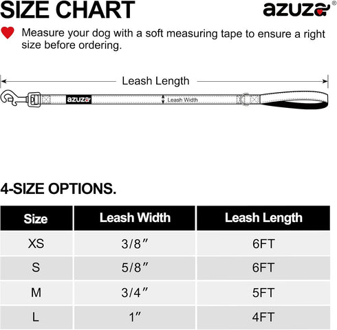 azuza 3 Pack Nylon Dog Leashes - Strong & Durable Basic Style Leash for Large Dogs, Royal Blue/Blue/Green
