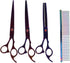 Set, Gavigain Purple Grooming Kit, Premium Stainless Steel Scissors Ergonomic Handle, Proof Comb, for Long Haired Pets
