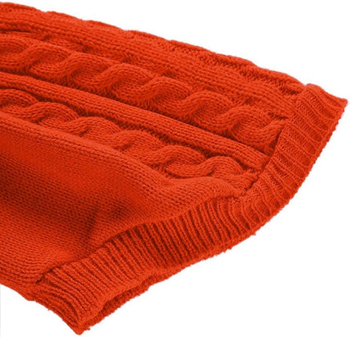 CHBORCHICEN Small Dog Sweaters Knitted Winter Clothes for Pet Cat, Warm Dog Sweatshirt, Puppy Sweater (X-Small, Orange)