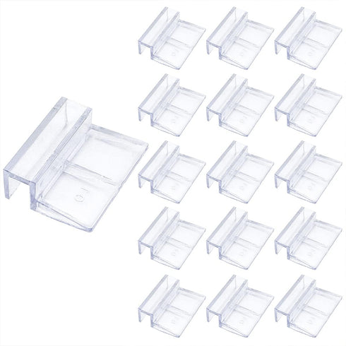 16 PCS 10mm Acrylic Aquarium Cover Clip, Clear Fish Tank Glass Support Holder for Rimless Aquariums