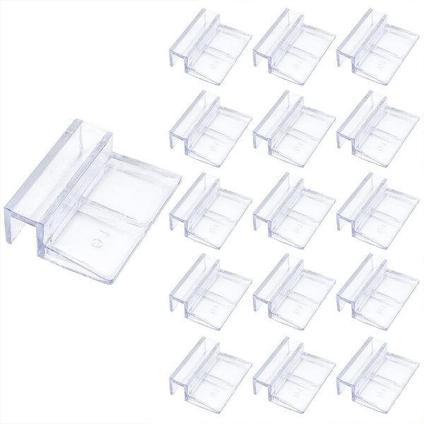 16 PCS 10mm Acrylic Aquarium Cover Clip, Clear Fish Tank Glass Support Holder for Rimless Aquariums
