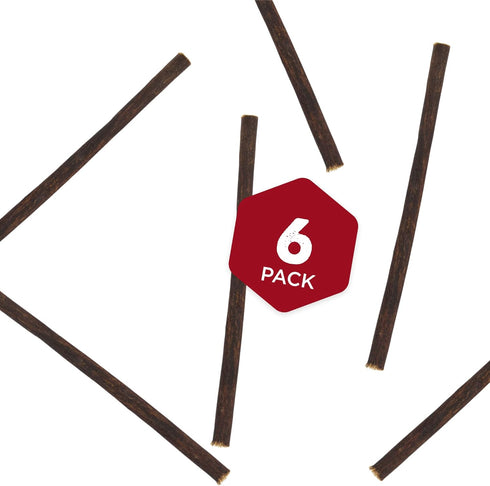 Best Bully Sticks All Natural Peanut Butter Flavor Beef Collagen Sticks - 12 Inch 6 Pack | Long Lasting Limited