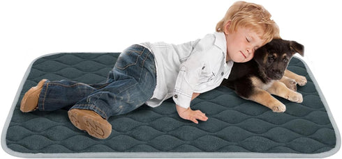 furrybaby Dog Bed Mat, Flat Crate Mat with Anti-Slip Bottom, Machine Washable Pet Kennel Pad, XL 48x30'', Grey
