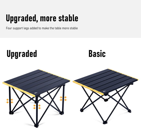 iClimb Ultralight Compact Camping Folding Table with Carry Bag, Reinforced Green - S