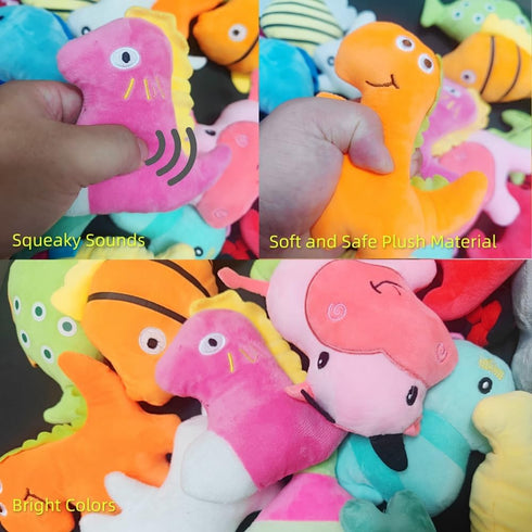 Cute Animal Designs Soft Dog Squeaky Toys (Pack of 20) for Small and Medium Dogs