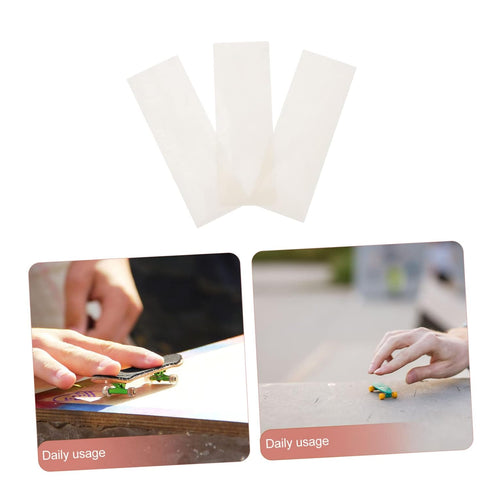 3 Toyvian Sheets Professional Self Adhesive Grip Tape Pads for Fingerboards Transparent Skid Stickers Easy to Apply