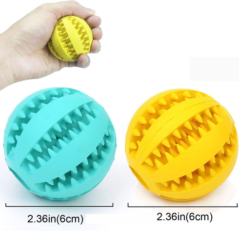 Sunglow 2 Pack Dog Toy Ball, Nontoxic Bite Resistant Teething Toys for Dogs and Puppies