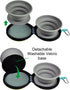 Portable 2 in 1 Pet Bowls with Zipper Carrying Case - Collapsible Double Travel Dog Bowls