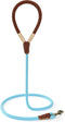 Mile High Life 5 Feet Dog Leash | Strong Rope with Premium Leather Handle | Heavy Duty Clasp | Blue for All Dogs