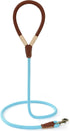 Mile High Life 5 Feet Dog Leash | Strong Rope with Premium Leather Handle | Heavy Duty Clasp | Blue for All Dogs