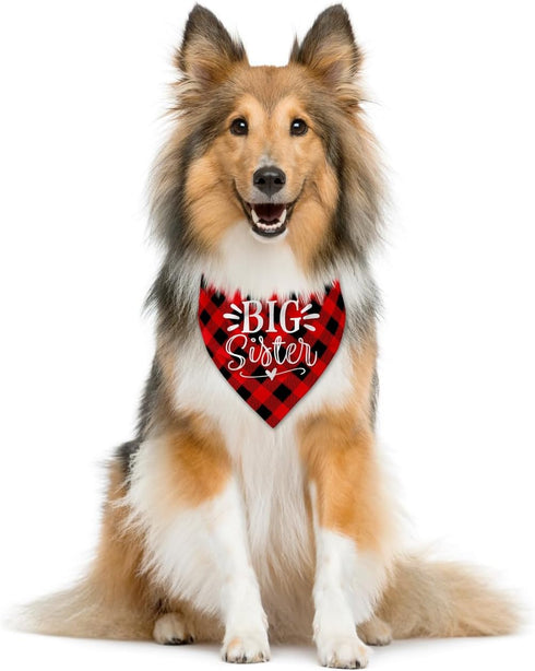 ZPPRJF (B16) Big Sister Buffalo Plaid Plaid Plaid Blue Camo Pet Scarf Dog Bandana Accessories Poppy For Small Medium