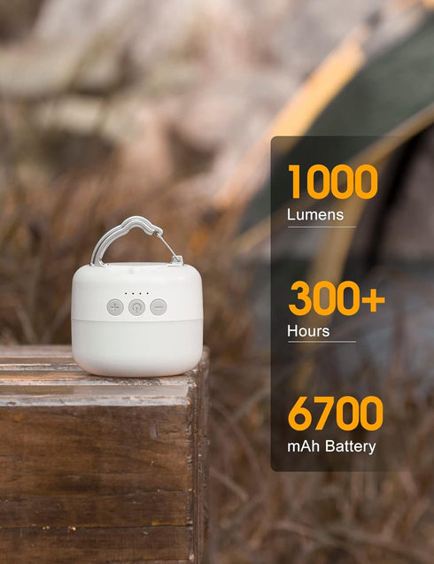 LED Camping Lantern, Rechargeable 1000LM, 300H Running Time for Camping, Hiking, Emergency Light