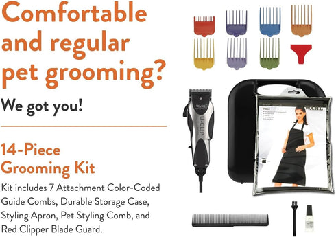 Trimmer 3 7 Wahl Pro Animal Deluxe U-Clip - Dog & Cat with Cutting Lengths & Attachment Combs - Premium Grooming Tools