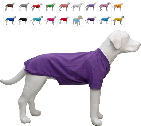 Lovelonglong Bulldog Clothes - Blank T-Shirt Tee for French Bulldog, English Bulldog, American Pit Bull, Pugs - Purple