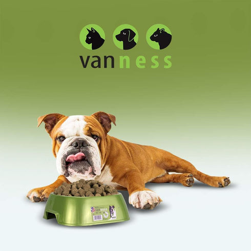 Van Ness Pet Food And Water Bowl, 44 OZ Capacity Plastic Dish For Dogs And Cats, Wide No-Tip Base Prevents Spills Blue