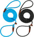 2 Pcs 8ft Slip Lead Dog Leash, Reflective No Pull Training Leash, 1/3" Nylon Rope for Small Medium Dogs (Blue+Black)