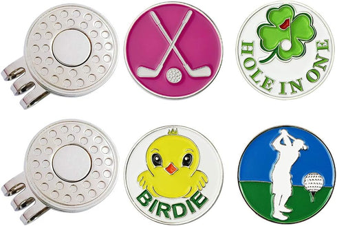Value Sets Golf Ball Markers with Hat Clips for Men Women, Removable Attaches Easily, Premium Gifts