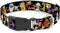 Dog Collar Plastic Clip Nick 90s, 13 Character Poses, Black, 9 to 15 Inches, 1.0 Inch Wide