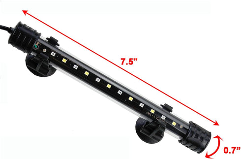AQUANEAT 7.5 Inch LED Submersible Light, Underwater Fish Tank Light (White & Blue)