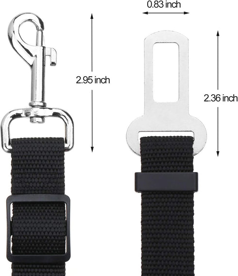 Elisel 2 Packs Adjustable Length Pet Dog Cat Car Seat Belt | Pet Accessories for Dogs, Cats, and Pets (Black)