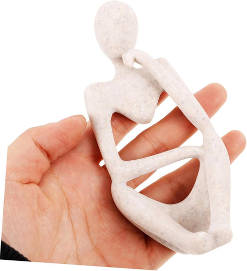 Aquarium Decorations Shelf Decor - Elegant Thinker Statue Abstract Figure for Fish Tank Set