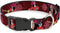 Buckle-Down Plastic Clip Collar, Captain Hook Poses/Nautical Elements, Burgundy, 1" Wide, Fits 11-17" Neck, Medium