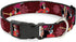 Buckle-Down Plastic Clip Collar, Captain Hook Poses/Nautical Elements, Burgundy, 1" Wide, Fits 11-17" Neck, Medium