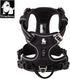 TRUE LOVE No Pull Dog Harness, Adjustable Reflective Pet Harness in Brilliant Colors, Truelove TLH56512 Black