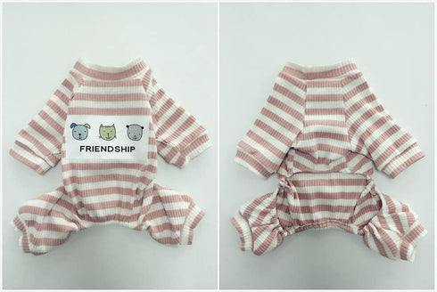 Dogs PJS Clothes for Small Dogs - Girl Puppy Pajamas Long Sleeved Onsie Warm Coats Jumpers Outfits