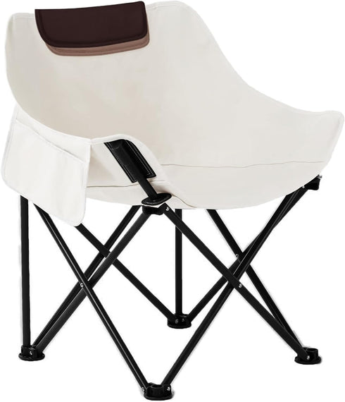 Folding Chairs Heavy Duty Support 330 lbs Moon Chair with Carry Bag,