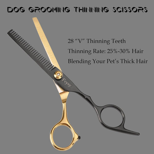 Set Dog Grooming Scissors Kit, Fcysy Professional Pet Shears for Cats at Home, Dog Grooming Tools with Curved