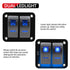 FXC Rocker Switch Aluminum Panel, 2 Gang Toggle Switches Dash, 5 Pin ON/Off, 2 LED Backlit for Boat Car Marine Blue