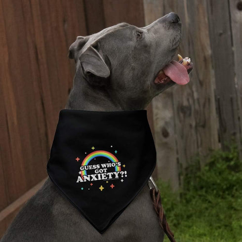 GRAPHICS & MORE Guess Who's Got Anxiety Rainbow Funny Humor Dog Pet Bandana