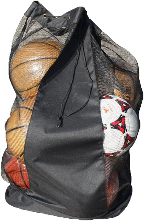Greenery-GRE Extra Large Mesh Equipment Bag - Adjustable Strap Heavy Duty Holds 15 Soccer Balls