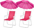 Volowoo Beach Chair for Adults with Umbrella, Folding Heavy Duty Camping Chair,Lightweight High Back Lounge Chairs