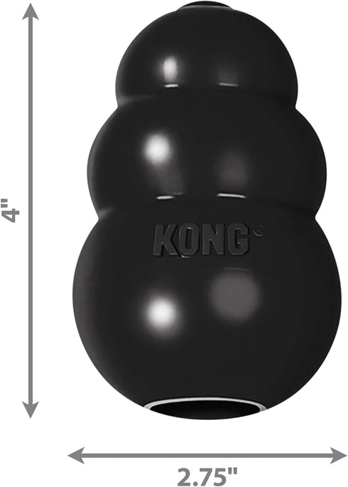 KONG Extreme Fetch & Chew Toy - Durable Natural Rubber for Power Chewers, Treat-Filling Capabilities & Erratic Bounce