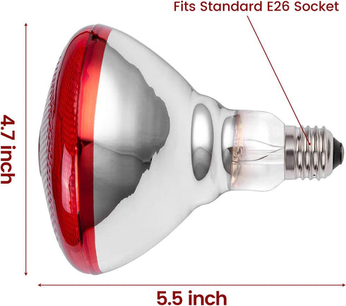 Bulb 150 Heat Lamp for Chickens Coop Brooder and Reptile Heat Watt Infrared Red Light