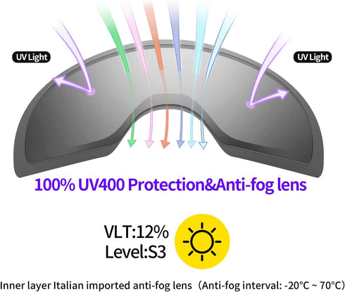 Supertrip Anti-Fog Snow Ski Goggles, 100% UV Protection for Snowboarding