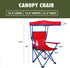 Generic Canopy Camp Chair with Safety Lock, Steel Frame with Cup Holder Portable Carry Bag for Outdoor Events Red/Blue