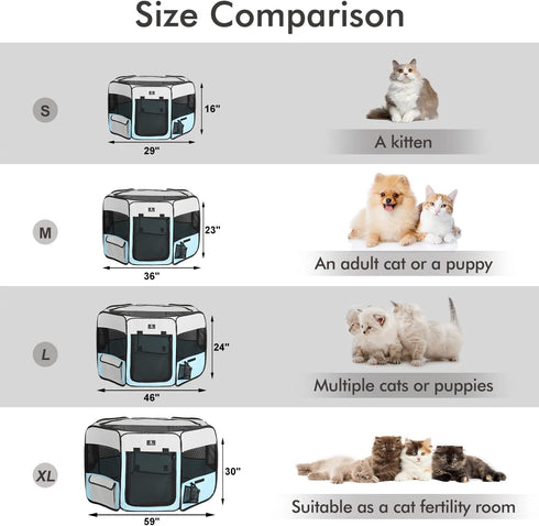 X-ZONE PET Dog Playpen Portable Pet Play Pens for Puppies, Cat, Rabbit, Chicks, Foldable Exercise Play Tent Kennel