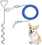 Dog Stake Tie Out Cable, 16" Anti Rust Reflective Stake for Medium Large Dogs, Outdoor Use