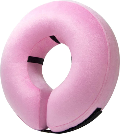 BENCMATE Inflatable Collar for Dogs and Cats - Soft Recovery E-Collar, Medium, Pink, Does Not Block Vision