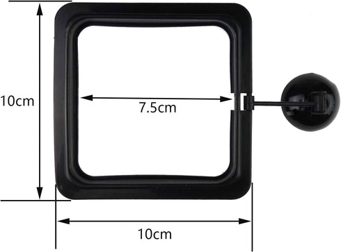 4 Pack Aquarium Fish Feeding Ring, Floating Food Feeder with Suction Cup, Square Shape, Black