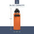 ORCA 34oz Hydra Insulated Stainless Steel Water Bottle with Powder Coat Finish & Silicone Grip Handle, Blaze Orange