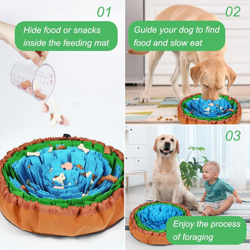 Vivifying Snuffle Mat for Dogs, Adjustable Treats Feeding Mat for Slow Eating and Keep Busy, Interactive Dog Puzzle