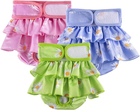 Daslakdc Diapers3 15-21.5 inches Female Dogs Physiological Pants,Reusable Dog Diapers Female,Washable Pieces * M
