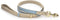 Leather Dog Leash, Cupertino Slim Leash with Reinforced Hardware, European Design, Blue, 4ft