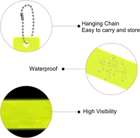 PATIKIL Reflector Tag Pendant, Reflective Safety Keychain Gear for Backpack, Cycling, Running, Wheelchairs